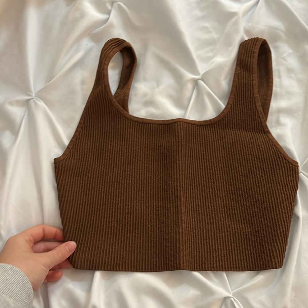 Babaton sculpt knit squareneck cropped tank